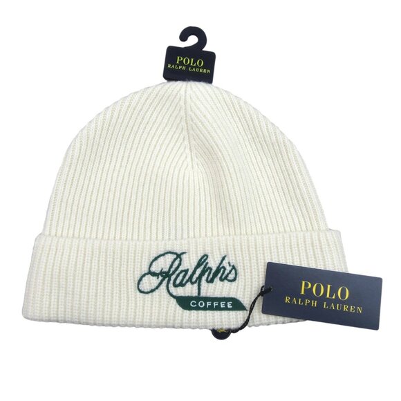 Polo Ralph Lauren Accessories - Polo Ralph Lauren Ralph’s Coffee Wool-Blend Cream Beanie Cap One Size NEW